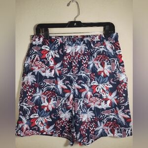 Columbia Swim Trunks Pfg Patriotic Usa Flag Sword Fish